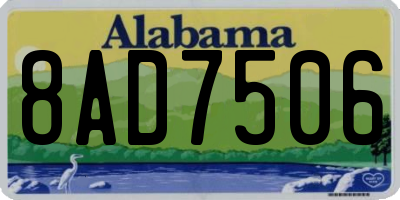 AL license plate 8AD7506