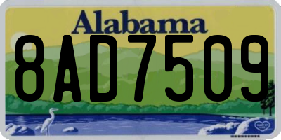 AL license plate 8AD7509