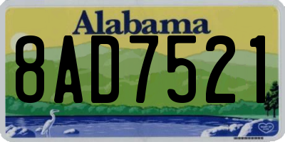 AL license plate 8AD7521