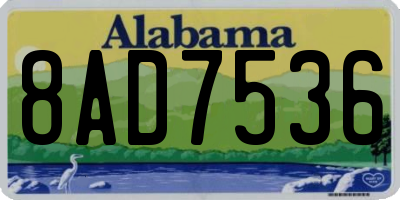 AL license plate 8AD7536