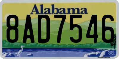 AL license plate 8AD7546