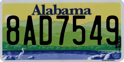 AL license plate 8AD7549