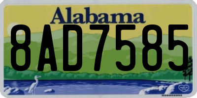 AL license plate 8AD7585