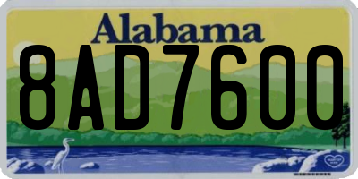 AL license plate 8AD7600