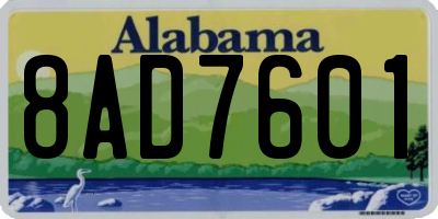 AL license plate 8AD7601