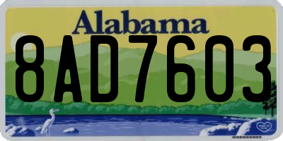 AL license plate 8AD7603