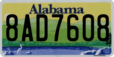 AL license plate 8AD7608