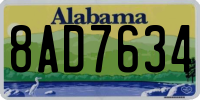 AL license plate 8AD7634