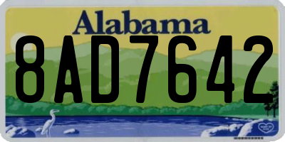 AL license plate 8AD7642