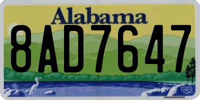 AL license plate 8AD7647