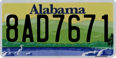 AL license plate 8AD7671