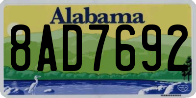AL license plate 8AD7692