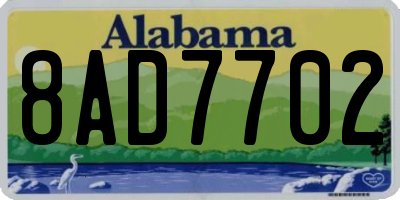 AL license plate 8AD7702