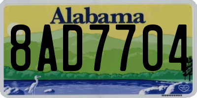 AL license plate 8AD7704
