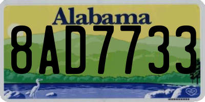 AL license plate 8AD7733