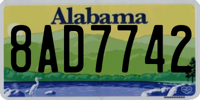 AL license plate 8AD7742