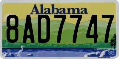 AL license plate 8AD7747