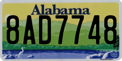 AL license plate 8AD7748