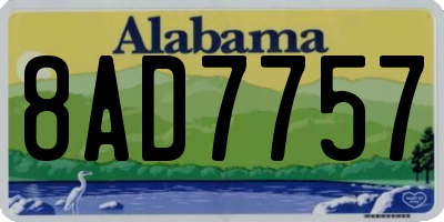 AL license plate 8AD7757