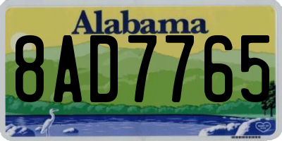 AL license plate 8AD7765
