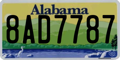 AL license plate 8AD7787