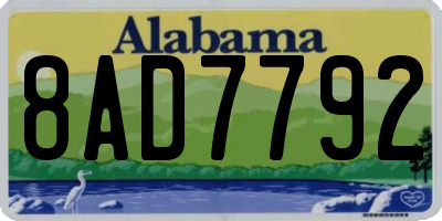 AL license plate 8AD7792