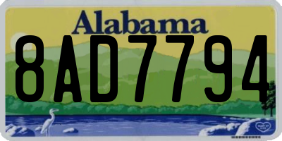 AL license plate 8AD7794