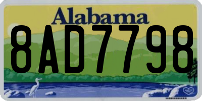 AL license plate 8AD7798
