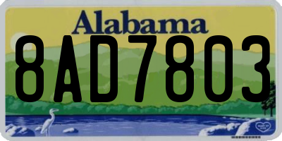 AL license plate 8AD7803