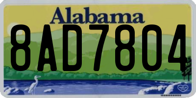 AL license plate 8AD7804