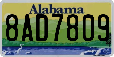 AL license plate 8AD7809