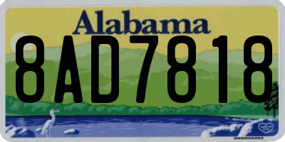 AL license plate 8AD7818