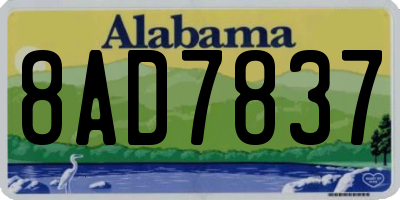 AL license plate 8AD7837