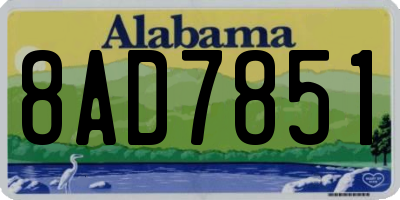 AL license plate 8AD7851