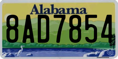 AL license plate 8AD7854