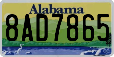 AL license plate 8AD7865