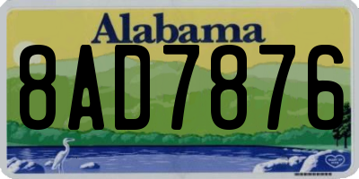 AL license plate 8AD7876