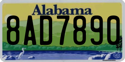 AL license plate 8AD7890