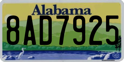 AL license plate 8AD7925