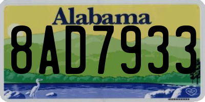 AL license plate 8AD7933