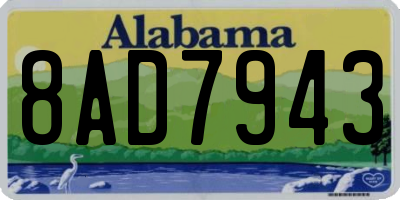 AL license plate 8AD7943