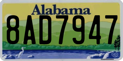 AL license plate 8AD7947