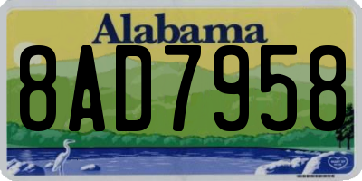 AL license plate 8AD7958