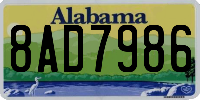 AL license plate 8AD7986