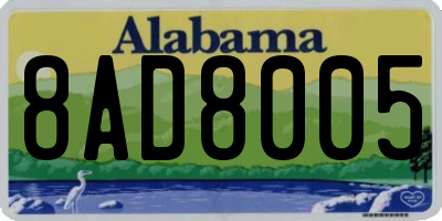 AL license plate 8AD8005