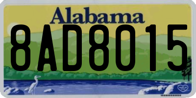 AL license plate 8AD8015