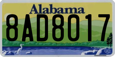 AL license plate 8AD8017