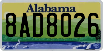 AL license plate 8AD8026