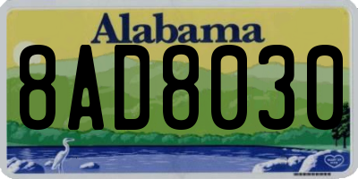 AL license plate 8AD8030