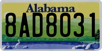 AL license plate 8AD8031